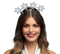 Boland 13303 - Tiara LED con fiocchi di neve, cerchietto con illuminazione, accessorio per costumi, accessorio per feste a tema, carnevale e JGA