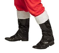 Boland 13397 - Scaldamuscoli di Babbo Natale, bianco e nero, copriscarpe per scarpe e stivali, Babbo Natale, costume, carnevale, festa a tema
