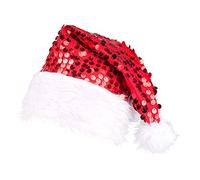 Boland-13404 Cappello Babbo Natale Glitter per Adulti, Rosso/Bianco, Taglia unica, 13404
