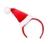 Boland 13426 - Cerchietto con cappello di Natale in miniatura, berretto laterale sul cerchietto, con bordo in peluche bianco e pompon bianco, Tiara Mrs Claus, Natale, carnevale, festa a tema, decorazione per feste