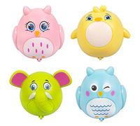 Boland 30838 - Set di 4 Animali retrattili da Corsa, Dimensioni 4,5 x 5 cm, Idea Regalo, Give-Away, Giocattolo, Imbottitura in Pinata, Sacchetto miracoloso