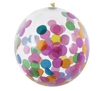 Boland 31050 - Palloncini in lattice con coriandoli, 5 pezzi, dimensioni circa 30 cm, trasparenti, riempiti con coriandoli colorati, palloncini, compleanni, feste in giardino, feste a tema,