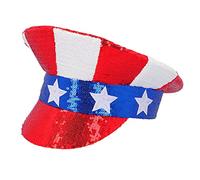 Boland 33031 - Berretto USA con paillettes, stelle e strisce, America, cappello per costumi, costume di carnevale