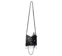 Boland 36000 - Borsa Flapper, nero, 19 x 19 cm, paillettes, perline, decorazione con piume, glitter, Charleston, anni 20, carnevale, festa in maschera, costume, teatro