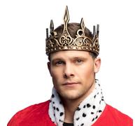 Boland 36108 - Corona da re medievale, misura regolabile, accessorio per costumi in maschera, carnevale e feste a tema