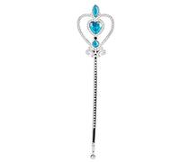 Boland 44073 - Bacchetta magica Anna, blu, argento, 32 cm, pietre preziose, fata, principessa, carnevale, Halloween, carnevale, feste a tema, teatro