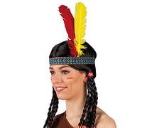 Boland 44136 - Cerchietto indiano con piume, elastico per capelli, cowboy, western, apache, carnevale, halloween, festa in maschera, festa a tema