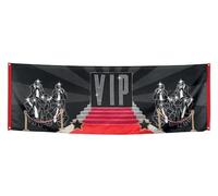 Boland 44155 - Striscione VIP, dimensioni 74 x 220 cm, bandiera riutilizzabile, decorazione da parete, festa, location, festa a tema, Hollywood