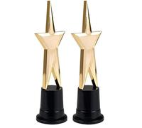 Boland 44165 - Stella Award, ca. 22 cm, oro, per carnevale, feste a tema o come coppa (Confezione da 2)