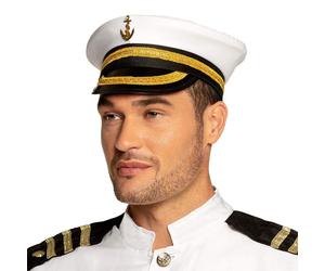 Boland 44367 Captain Nicholas Hat, White/Black/Gold, One Size, Unisex