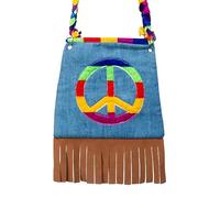 Boland 44519 - Borsa Peace, borsa a tracolla, hippie, flower power, accessorio, anni '60, motto party, carnevale