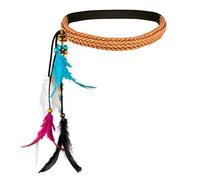 Boland 44548 - Fascia per capelli con piume, per adulti, stile bohémien, hippie, indiana, Carnevale, Carnevale, Fastnacht, festa a tema, Halloween