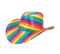 Boland 44635 - Cappello da cowboy arcobaleno Pride, Progress, LGBTQ, copricapo, accessorio per costume per CSD, Carnevale e Mottoparty