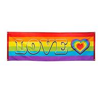 Boland 44727 - Decorazione striscione arcobaleno amore, dimensioni 74 x 220 cm, decorazione, CSD, carnevale, festa a tema