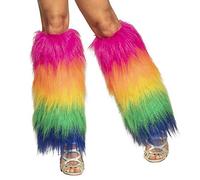 Boland 44731 - Scaldamuscoli arcobaleno, con scaldamuscoli Christopher Street Day, sopra il ginocchio, calze al ginocchio, feste a tema, feste in bagno, carnevale