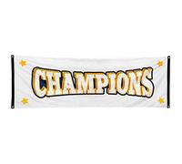 Boland 44771 - Banner Champions, dimensioni 74 x 220 cm, bandiera in poliestere, striscione, finitura, vincitore, cerimonia di premiazione, festival sportivo, festa