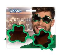 Boland 44927 - Occhiali da festa a quadrifoglio, verde metallizzato, per adulti, occhiali divertenti, San Patrizio Day, Irlanda, carnevale, Halloween, festa a tema