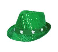 Boland 44934 - Cappello a trifoglio LED con paillettes e illuminazione, copricapo per Carnevale, festival e feste a tema, St. Patrick's Day