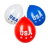 Boland 44962 - Palloncini in lattice USA, 6 pezzi, dimensione circa 25 cm, 3 motivi assortiti, America, palloncino, decorazione da appendere, decorazione per compleanno, festa in giardino, festa motto