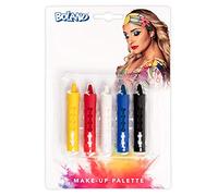 Boland 45101 - Matite per trucco Basic, 5 penne per trucco con dispenser, matite di cera, costume, carnevale, feste a tema, teatro, trucco, Halloween