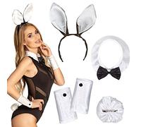 Boland 52319 - Set di costumi da coniglietto, fascia per capelli, collare, polsini e coda, coniglietto, coniglio, costume da animale, carnevale, festa a tema