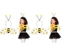 Boland 52852 - Set Ape, diadema e Ali, Dimensioni Circa 63 x 25 cm, Giallo-Nero, calabrone, Vespa, Cerchietto, Accessori, Carnevale, Festa a Tema (Confezione da 2)