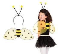 Boland 52852 - Set ape, diadema e ali, dimensioni circa 63 x 25 cm, giallo-nero, calabrone, vespa, cerchietto, accessori, carnevale, festa a tema