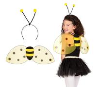 Boland 52852 - Set honey bee, tiara and wings, size approx. 64 x 23 cm, yellow-b