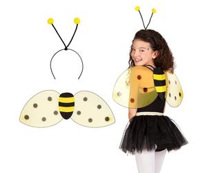 Boland 52852 - Set honey bee, tiara and wings, size approx. 64 x 23 cm, yellow-b