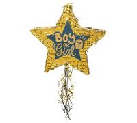 Boland 53253 - trekpinata Boy or Girl, maat 44 x 44 x 8 cm, goud-zwart, geboorte