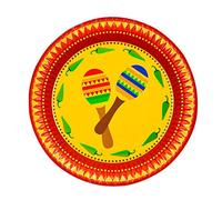 Boland 54397 Fiesta, piatti da festa 10 pezzi, dimensioni 23 cm, stoviglie ecologiche per feste, 100% carta, compleanno, feste a tema