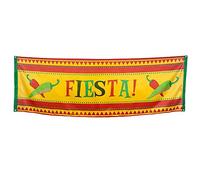 Boland 54406 - Banner Fiesta, dimensioni 74 x 220 cm, poliestere, Messico, decorazione da parete, decorazione da appendere, bandiera, decorazione per feste, compleanno, festa motto, carnevale