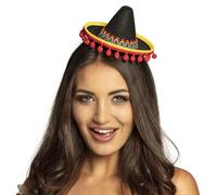 Boland 54423 - Cerchietto per capelli Sombrero, copricapo, mini cappello con pompon, messico, costume, feste a tema, carnevale