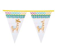 Boland 54430 - Bandierine Lama, lunghezza 600 cm, ghirlanda per bandiere, decorazione da appendere, carnevale, festa a tema, compleanno, estate, giardino