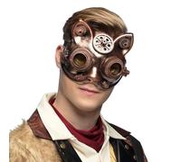 Boland 54576 - Mezza maschera Steamcat, maschera per costumi in maschera steampunk, accessori per carnevale o festa a tema