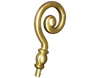 Boland 56607 - Bastone di Babbo Natale, altezza circa 36 cm, oro, in plastica, bastone da vescovo, accessorio, costume, carnevale, festa a tema, Natale
