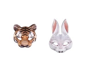 Boland 56730 - Mezza maschera da tigre, con elastico, maschera per il viso, maschera da animale, gatto selvatico, costume, carnevale, festa a tema & Maschera, Colore Bianco, 56734