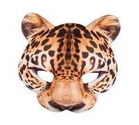 Boland 56731 - Mezza maschera leopardo, stampa realistica, maschera con elastico per carnevale o festa a tema, accessorio per costumi animali, costumi in maschera