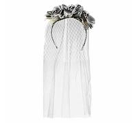 Boland- Tiara Sposa Cadavere Zombie Skulls con Velo, Bianco, taglia unica, 72127