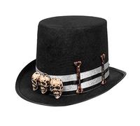Boland 72237 - Teschio cilindrico, cappello, teschio master, steampunk, voodoo, copricapo, accessorio, Halloween, carnevale, festa a tema