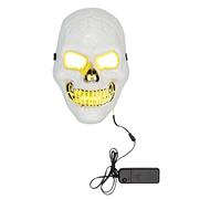 Boland 72258 - Maschera LED Killer Skull, bianco, funzionamento a batteria, 2 x AA, LED, maschera facciale, accessori, Halloween, Carnevale, festa a tema