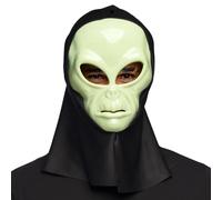 Boland 72374 - Maschera viso alieno con cappuccio, maschera per la testa, maschera di carnevale, maschera per Halloween e carnevale (Confezione da 2)