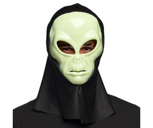 Boland 72374 - Maschera viso alieno con cappuccio, maschera per la testa, maschera di carnevale, maschera per Halloween e carnevale (Confezione da 2)