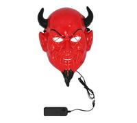 Boland 72385 - Maschera LED da diavolo con luce, maschera per costumi, Halloween e carnevale, demone, assassino
