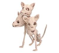 Boland 72423 - Decorazione scheletro, 33 cm, figura di decorazione a 3 teste, scheletro di cane, decorazione, decorazione di Halloween, decorazione di festa