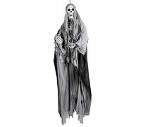 Boland 73036 - Scheletro sospeso con LED, dimensioni 180 cm, con batterie, occhi luminosi, decorazione da appendere, Halloween, Carnevale, festa a tema