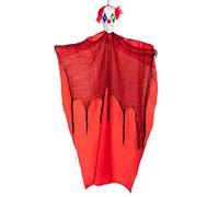 Boland 73046 - Pagliaccetto freaky da appendere, dimensioni 160 cm, occhi luminosi, con batterie, scheletro, decorazione da appendere, per Halloween, Carnevale, festa a tema