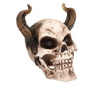 Boland 73082 - Decorazione Teschio Diavolo, 20 cm, figura di decorazione, teschio con corna, decorazione, decorazione di Halloween, decorazione per feste