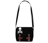 Boland 74145 - Borsa pirata, dimensioni 25 x 26 cm, borsa a tracolla con teschio e tracolla, borsa a mano, carnevale, festa a tema, Halloween