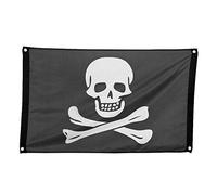 Boland 74162 - Bandiera pirata, dimensioni 60 x 90 cm, teschio, stendardo, decorazione da parete, da appendere, compleanno per bambini, festa a tema, carnevale, Halloween